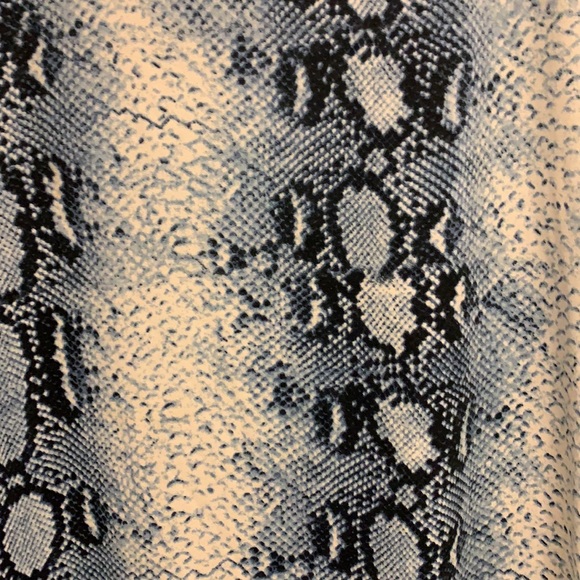 Blue Snakeskin Print Mid-length Dress - Picture 4 of 5